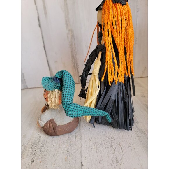 Halloween witch jack-o'-lantern scarecrow vintage Unique home decor - Picture 9 of 10